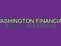 WASHINGTON FINANCIAL