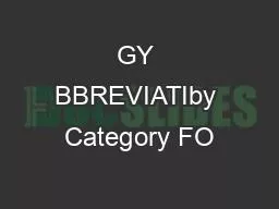 PDF-GY BBREVIATIby Category FO