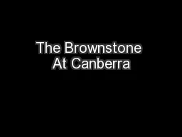 The Brownstone At Canberra
