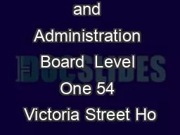 Guardianship and Administration Board  Level One 54 Victoria Street Ho