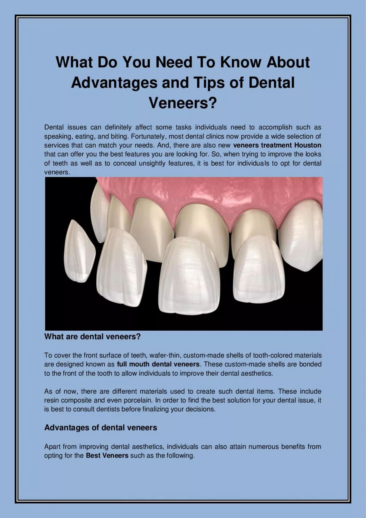 PDF-What Do You Need To Know About Advantages and Tips of Dental Veneers?