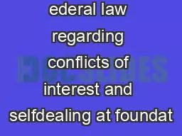 ederal law regarding conflicts of interest and selfdealing at foundat