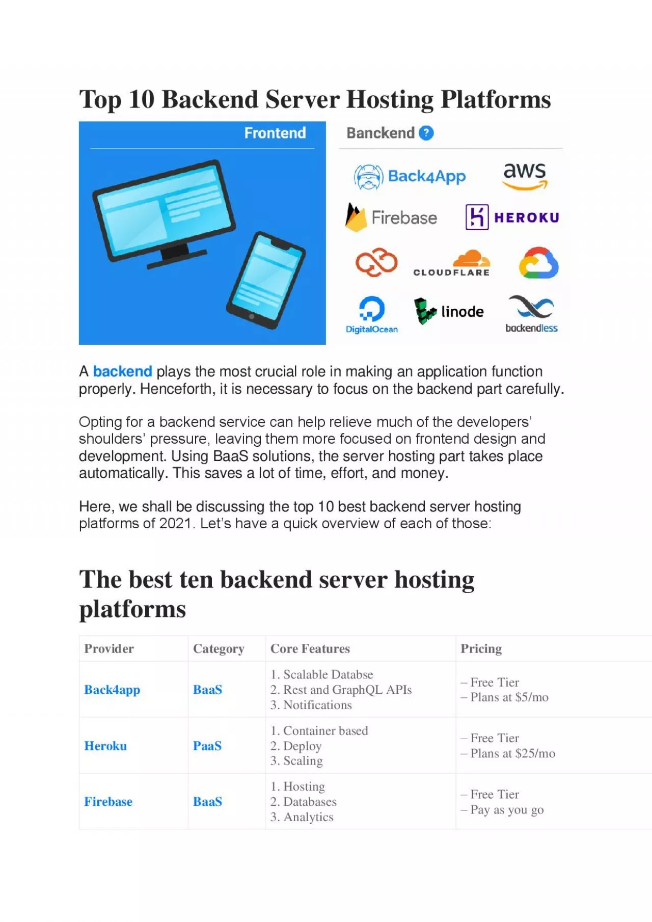 PDF-Top 10 Backend Server Hosting Platforms