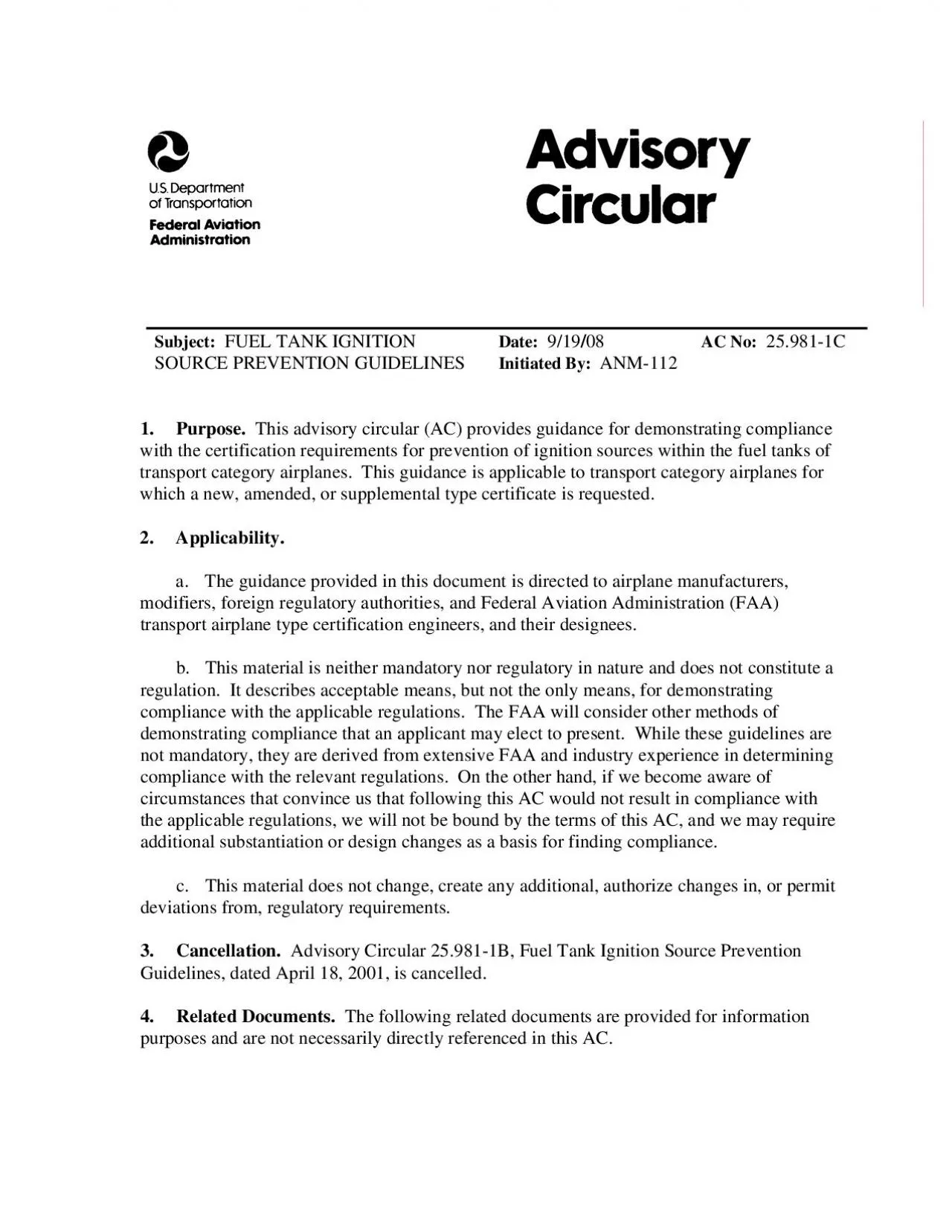 PDF-Subject FUEL TANK IGNITION SOURCE PREVENTION GUIDELINES Date 9190