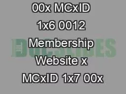 x MCxID 1x6 00x MCxID 1x6 0012 Membership Website x MCxID 1x7 00x