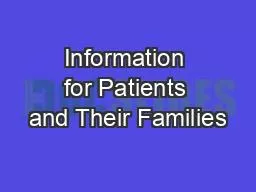 Information for Patients and Their Families