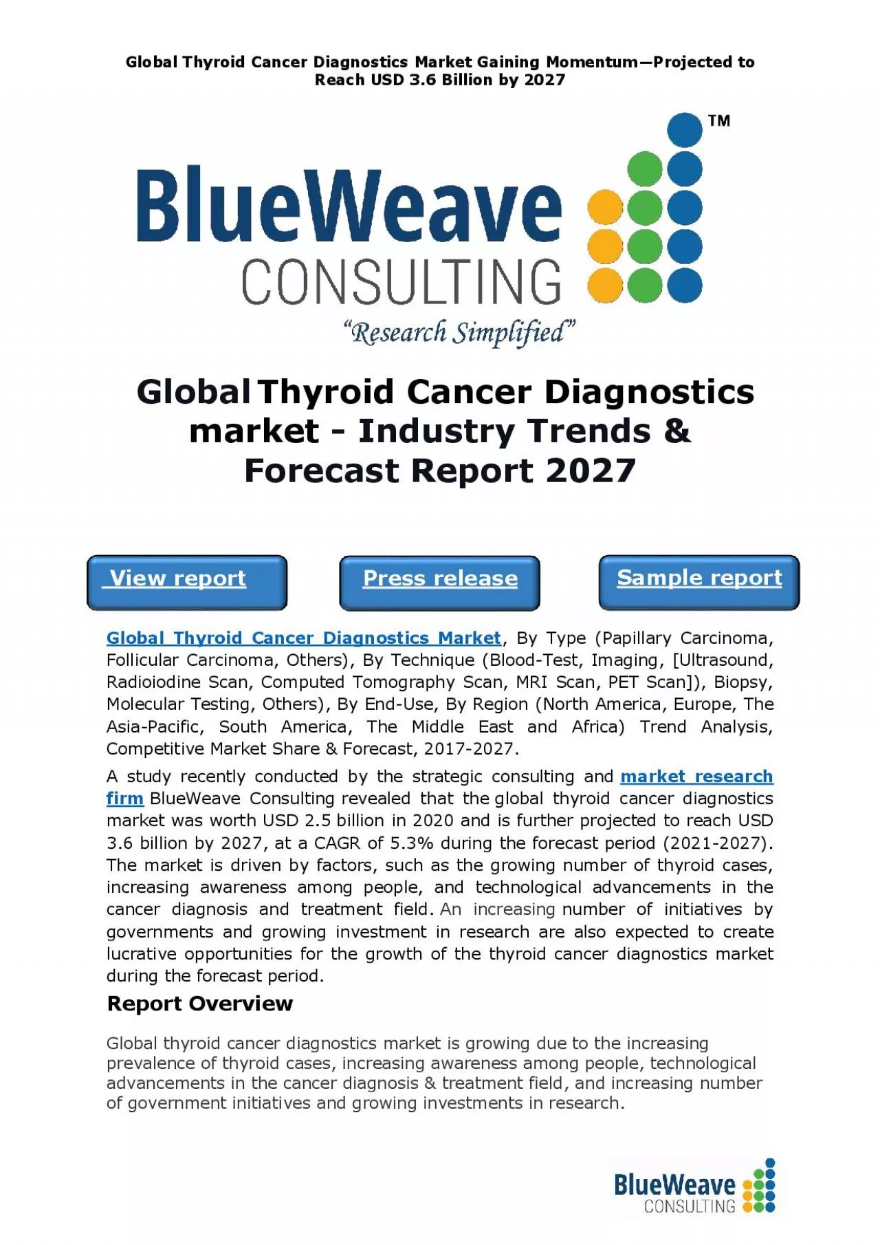 PDF-Global Thyroid Cancer Diagnostics Market Gaining Momentum—Projected to Reach USD 3.6