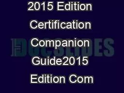x0000x00001 2015 Edition Certification Companion Guide2015 Edition Com