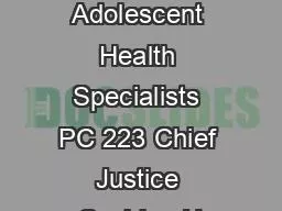 Child and Adolescent Health Specialists PC 223 Chief Justice Cushing H