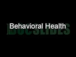 Behavioral Health