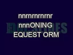 PDF-nnrnrnrnrnr nnnONING EQUEST ORM