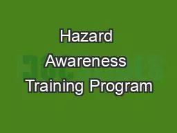 Hazard Awareness Training Program