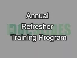 PDF-Annual Refresher Training Program