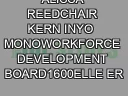 ALISSA REEDCHAIR KERN INYO  MONOWORKFORCE DEVELOPMENT BOARD1600ELLE ER