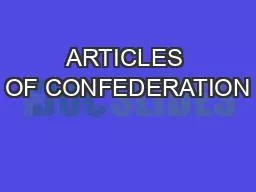 ARTICLES OF CONFEDERATION