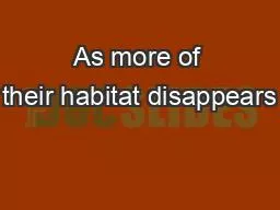 As more of their habitat disappears