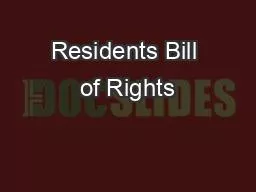 Residents Bill of Rights