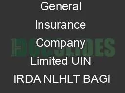 Bajaj Allianz General Insurance Company Limited UIN IRDA NLHLT BAGI