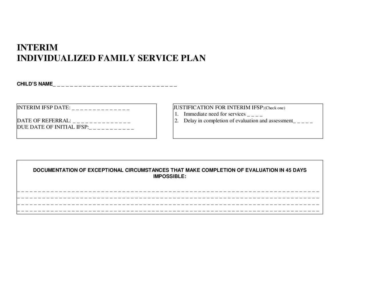 PDF-INTERIM IFSP 1 THE SERVICES LISTED ARE THOSE THAT HAVE BEEN IDENTIFIED