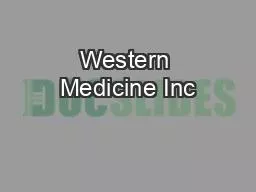 Western Medicine Inc