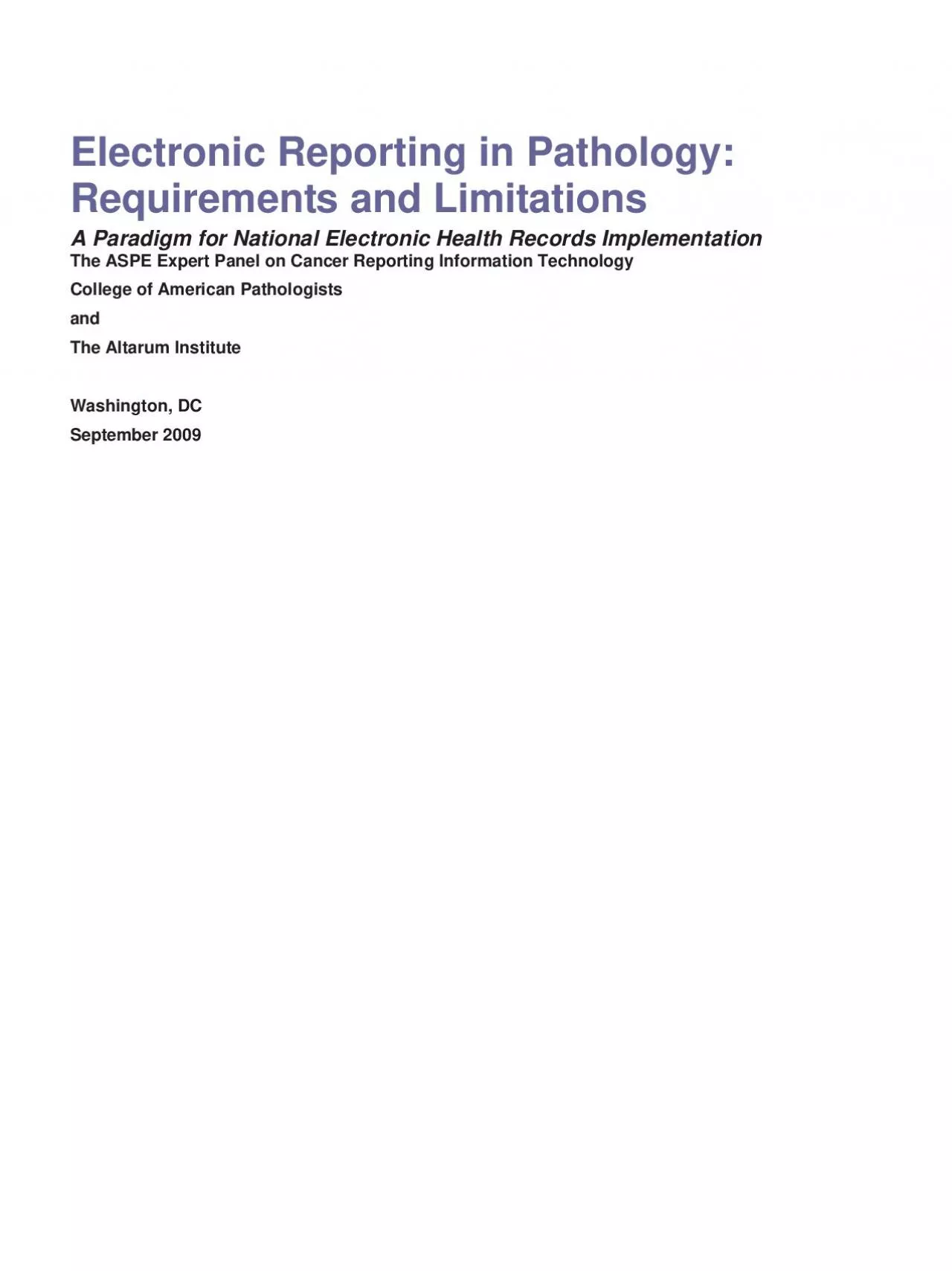 PDF-Requirements and Limitations The ASPE Expert Panel on Cancer Reporting