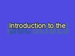 Introduction to the