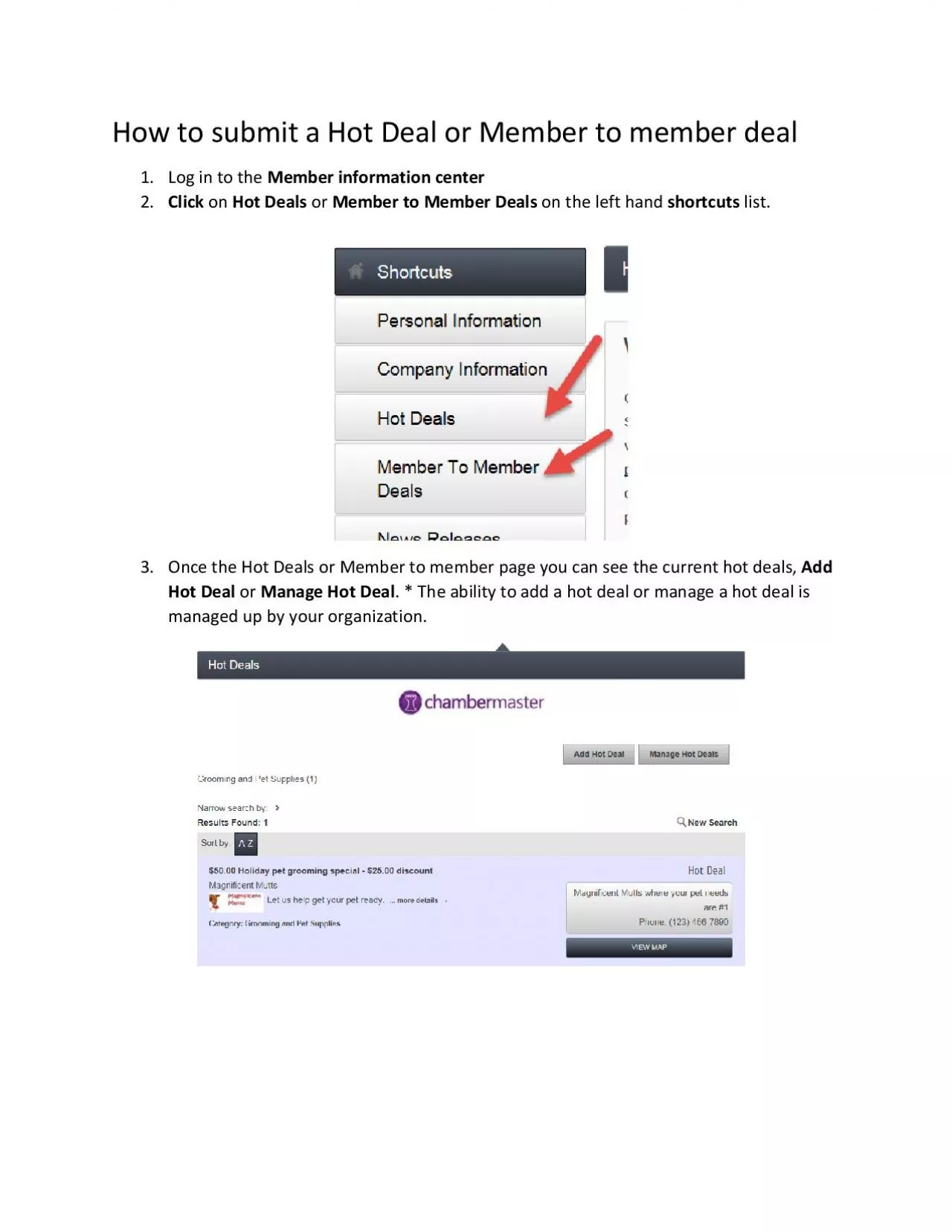 PDF-How to submit a Hot Deal or Member to member deal