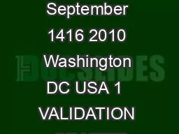 CFD4NRS3 September 1416 2010 Washington DC USA 1  VALIDATION OF NEPT