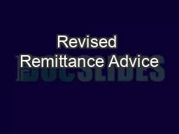 Revised Remittance Advice
