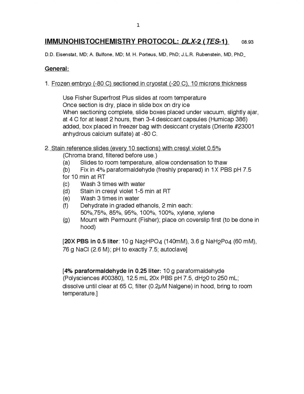 PDF-IMMUNOHISTOCHEMISTRY PROTOCOL DLX2 TES1