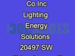 Leviton Mfg Co Inc Lighting  Energy Solutions  20497 SW Teton Avenue T