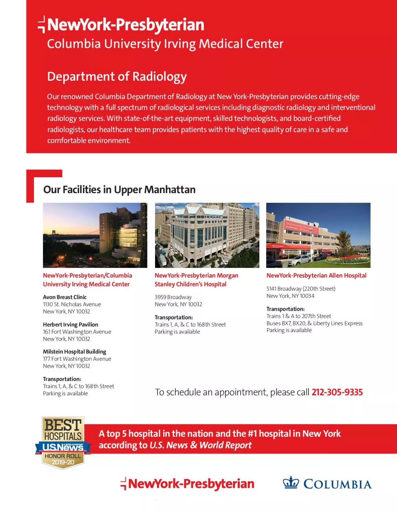 PDF-Our Facilities in Upper Manhattan