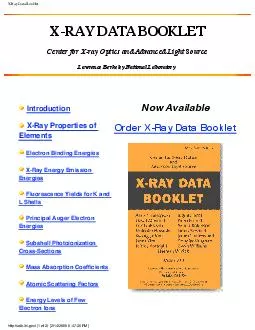 XRay Properties of Elements Electron Binding Energies