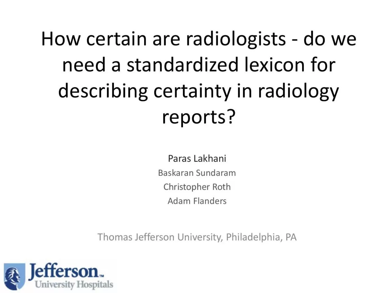 PDF-How certain are radiologists