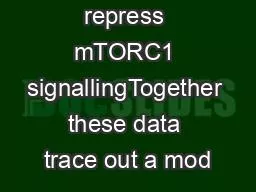 GATOR1 to repress mTORC1 signallingTogether these data trace out a mod