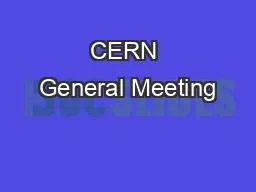 CERN General Meeting