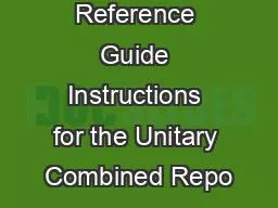 x0000x00001 Reference Guide Instructions for the Unitary Combined Repo