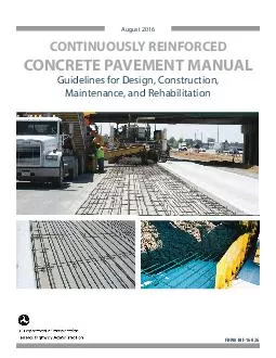 CONTINUOUSLY REINFORCED CONCRETE PAVEMENT MANUAL