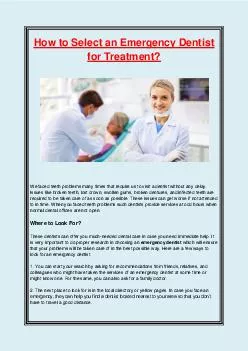 How to Select an Emergency Dentist for Treatment?