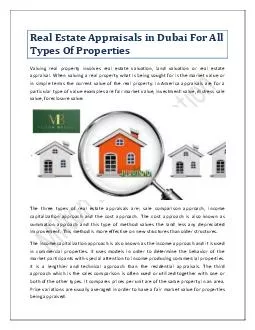 Real Estate Appraisals in Dubai For All Types Of Properties