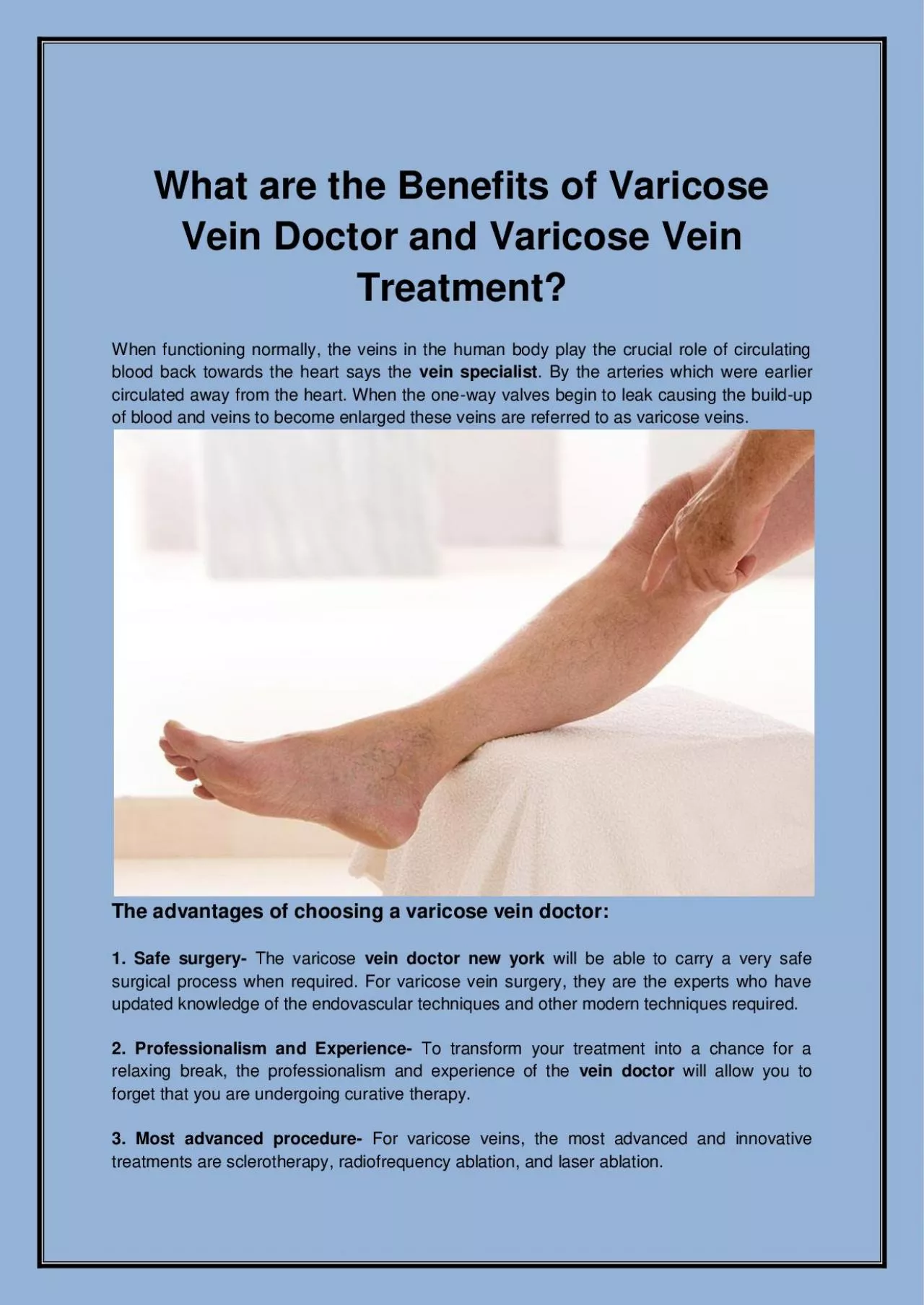 PDF-What are the Benefits of Varicose Vein Doctor and Varicose Vein Treatment?