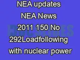 NEA updates NEA News 2011 150 No 292Loadfollowing with nuclear power