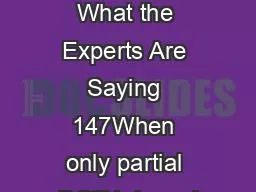 Here146s What the Experts Are Saying 147When only partial DOT takes pl