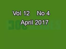 Vol 12    No 4    April 2017