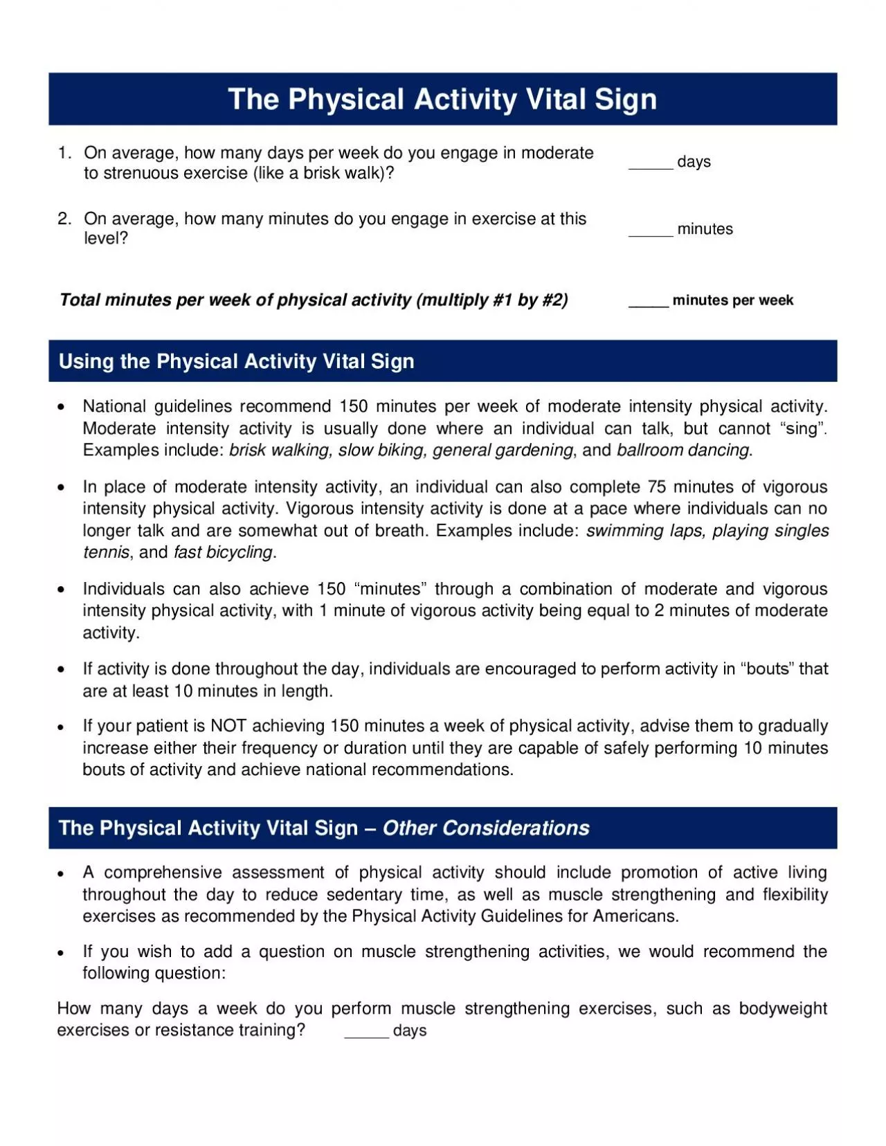 PDF-The Physical Activity Vital Sign