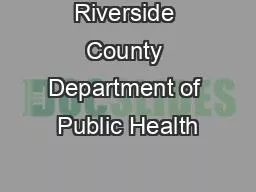 Riverside County Department of Public Health