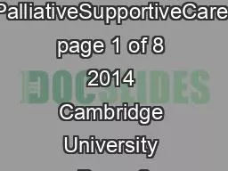 PDF-PalliativeSupportiveCare page 1 of 8 2014 Cambridge University Press 2