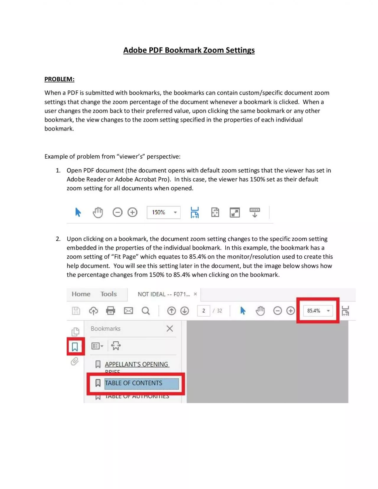 PDF-Adobe PDF Bookmark Zoom Settings