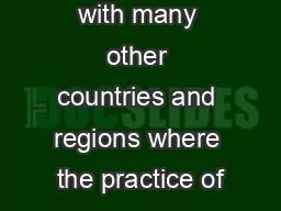 PDF-In keeping with many other countries and regions where the practice of