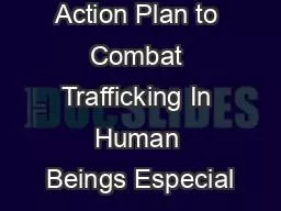 Ouagadougou Action Plan to Combat Trafficking In Human Beings Especial